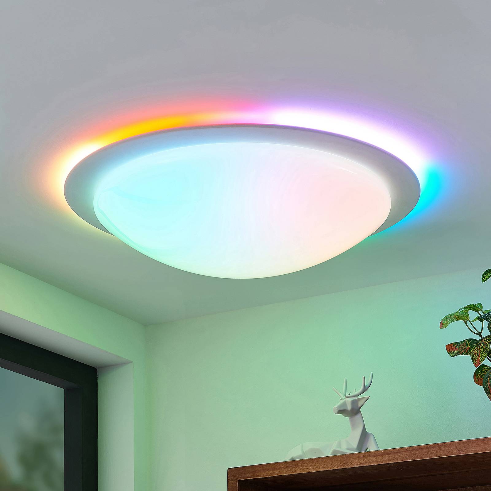 Lindby Aurela LED-loftlampe CCT RGB Ø 58,5 cm