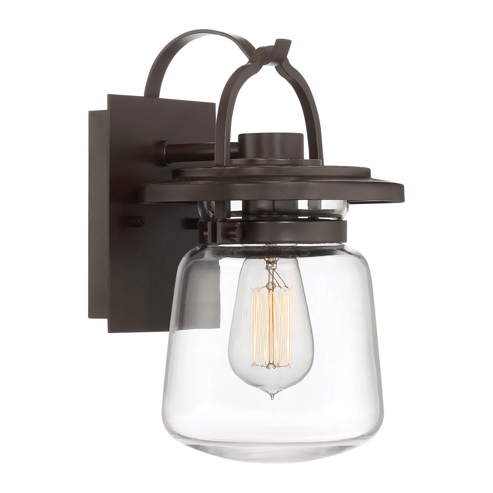 Außenwandlampe Lasalle, schwarz/klar, 29,6cm hoch