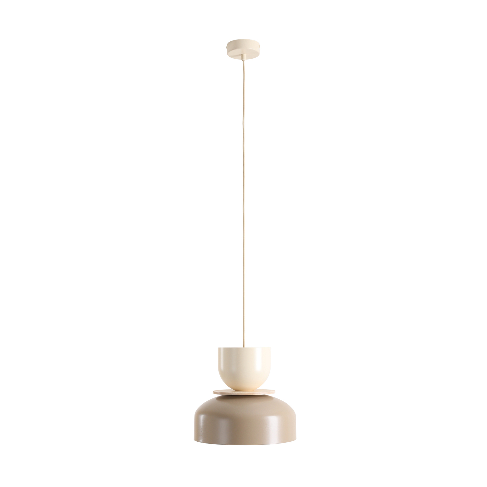 Hängeleuchte Uto, beige/creme, Metallschirm