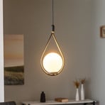 Pendant light Mudoni MR-937 1-bulb black/opal glass