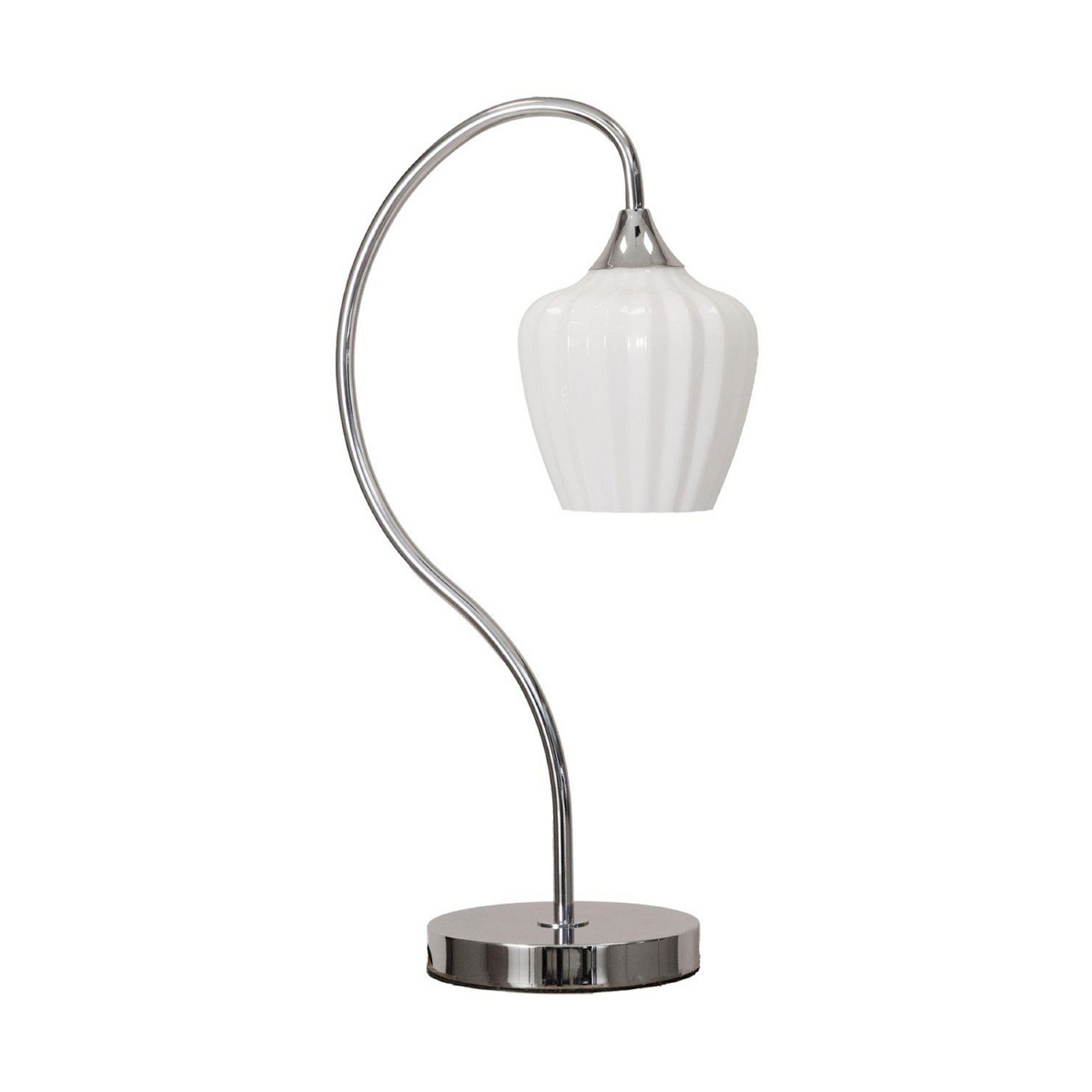 Lampa stołowa Amalfi, biała/chromowana, wysokość 51 cm, szkło, E14