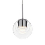 kdln LED pendant light Dew, 1-bulb, Ø 11 cm, glass