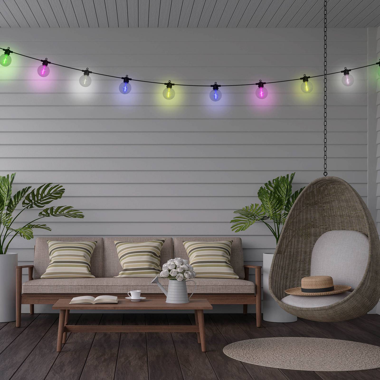LED-Solar-Lichterkette CADENA, RGB, schwarz, 10-flg., 10 m günstig online kaufen