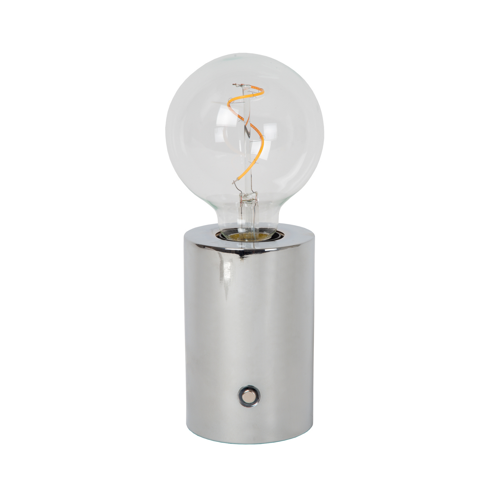 Accu-tafellamp Vivo, chroomkleurig, hoogte 22 cm, metaal