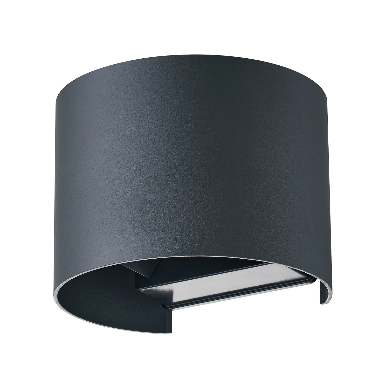 Lindby Smart vanjska zidna LED svjetiljka, Dara, siva, okrugla, CCT RGB, Tuya