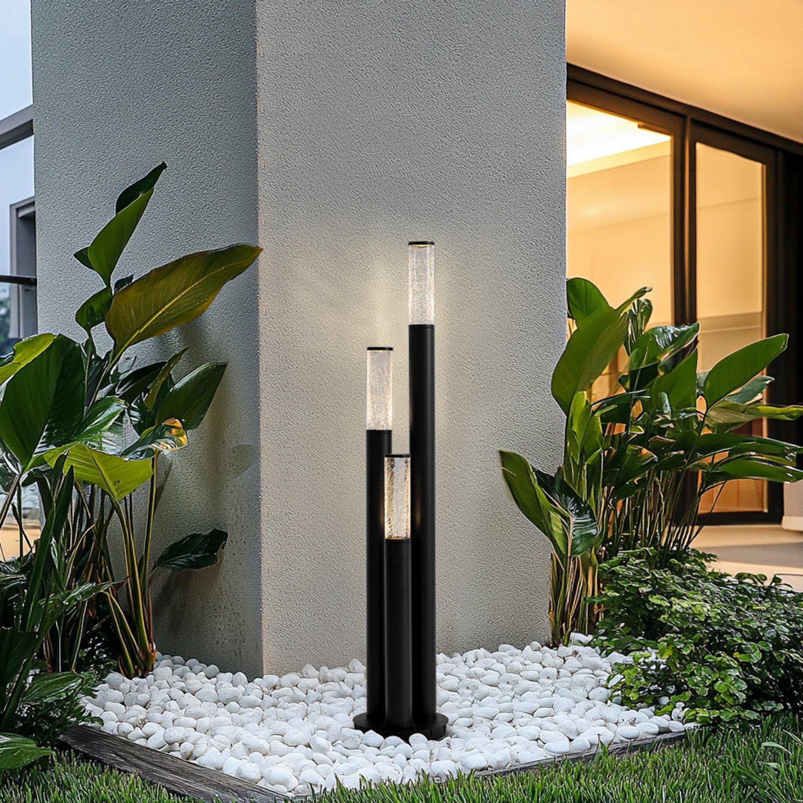 Gavros tuinpadverlichting, 3-lamps, 132 cm, gegoten aluminium - Lindby