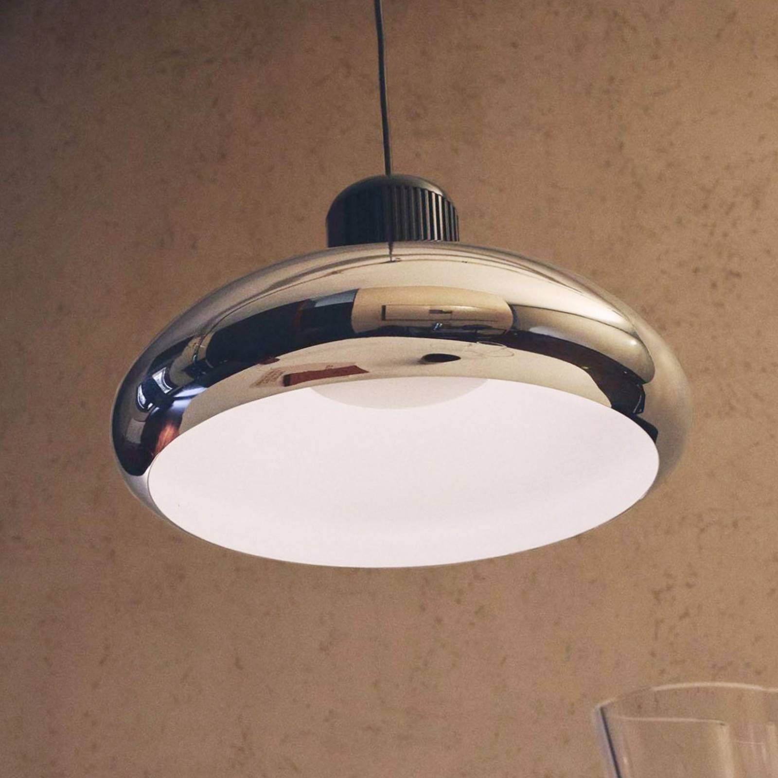 Stilnovo LED-Hängelampe Trepiù, chromfarben/schwarz, Ø 40 cm günstig online kaufen