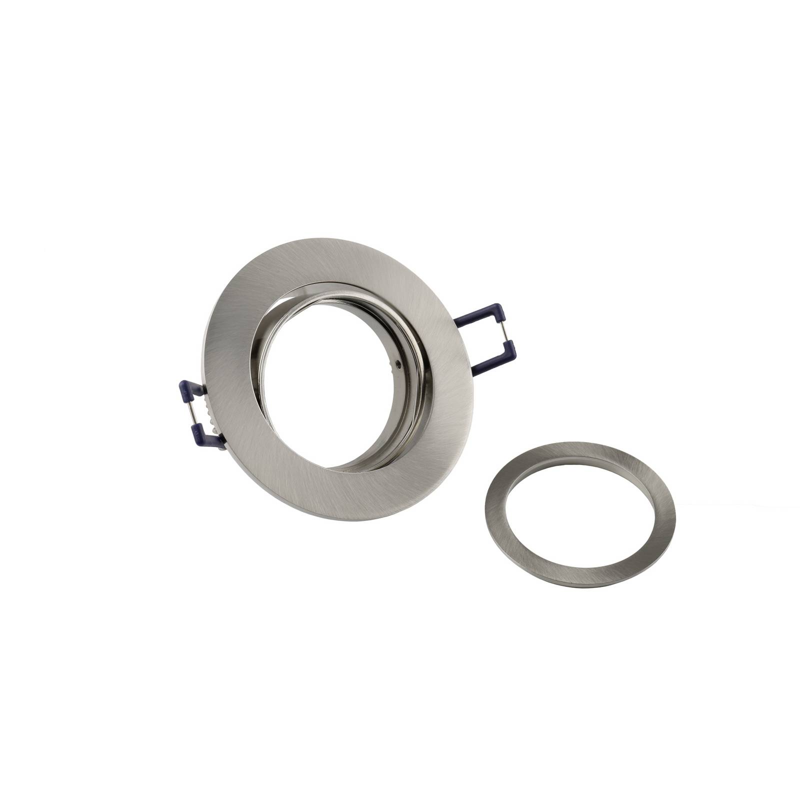 Deckeneinbauleuchte Samsola, silber gebürstet, Ø 8 cm Metall günstig online kaufen
