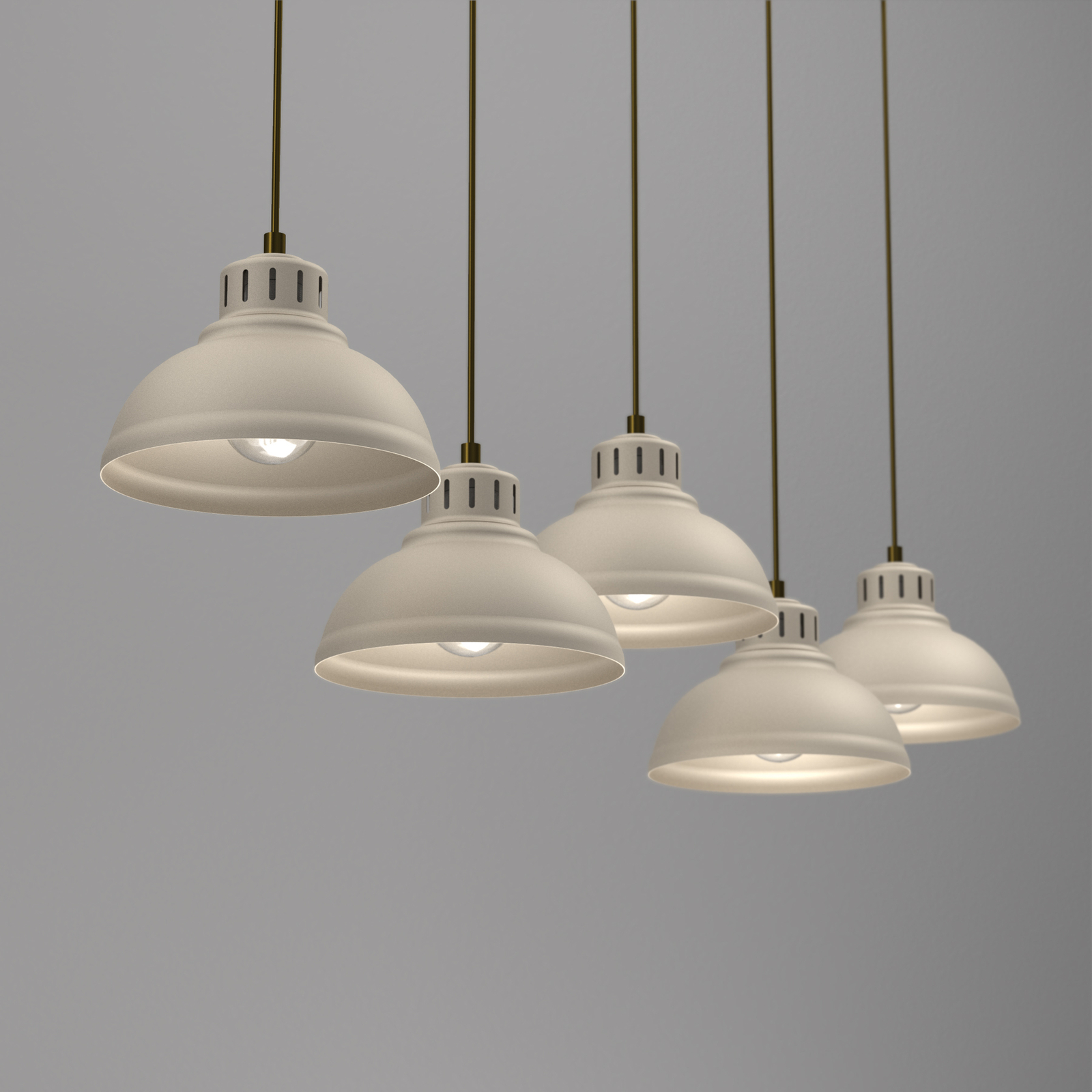 Sven pendant light, 5-bulb, beige, steel