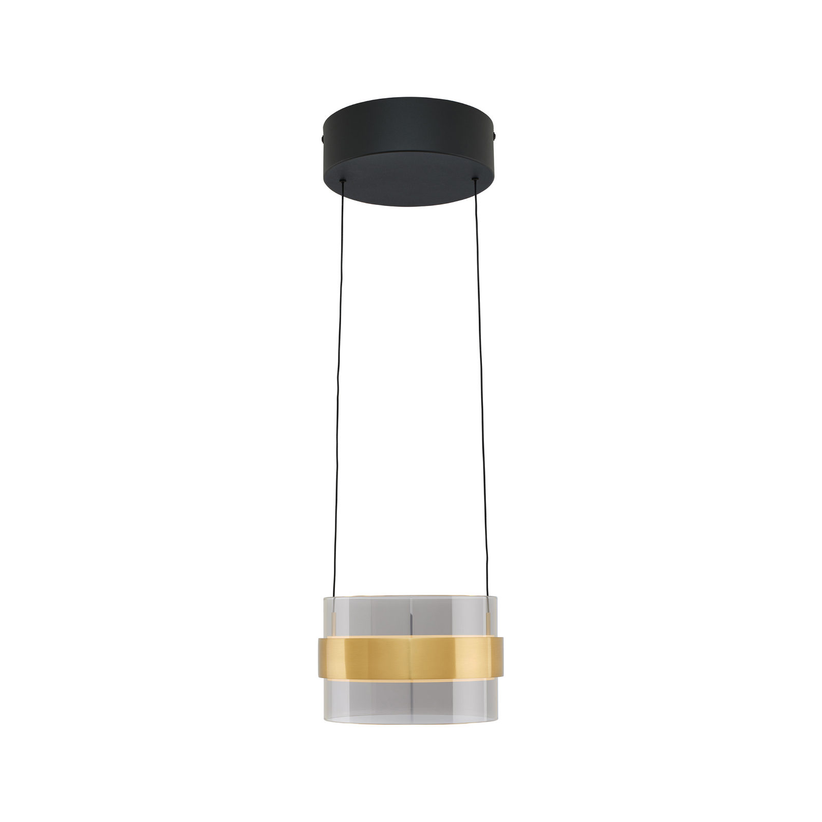 Suspension LED Inside, couleur laiton/gris fumé, Ø 22 cm