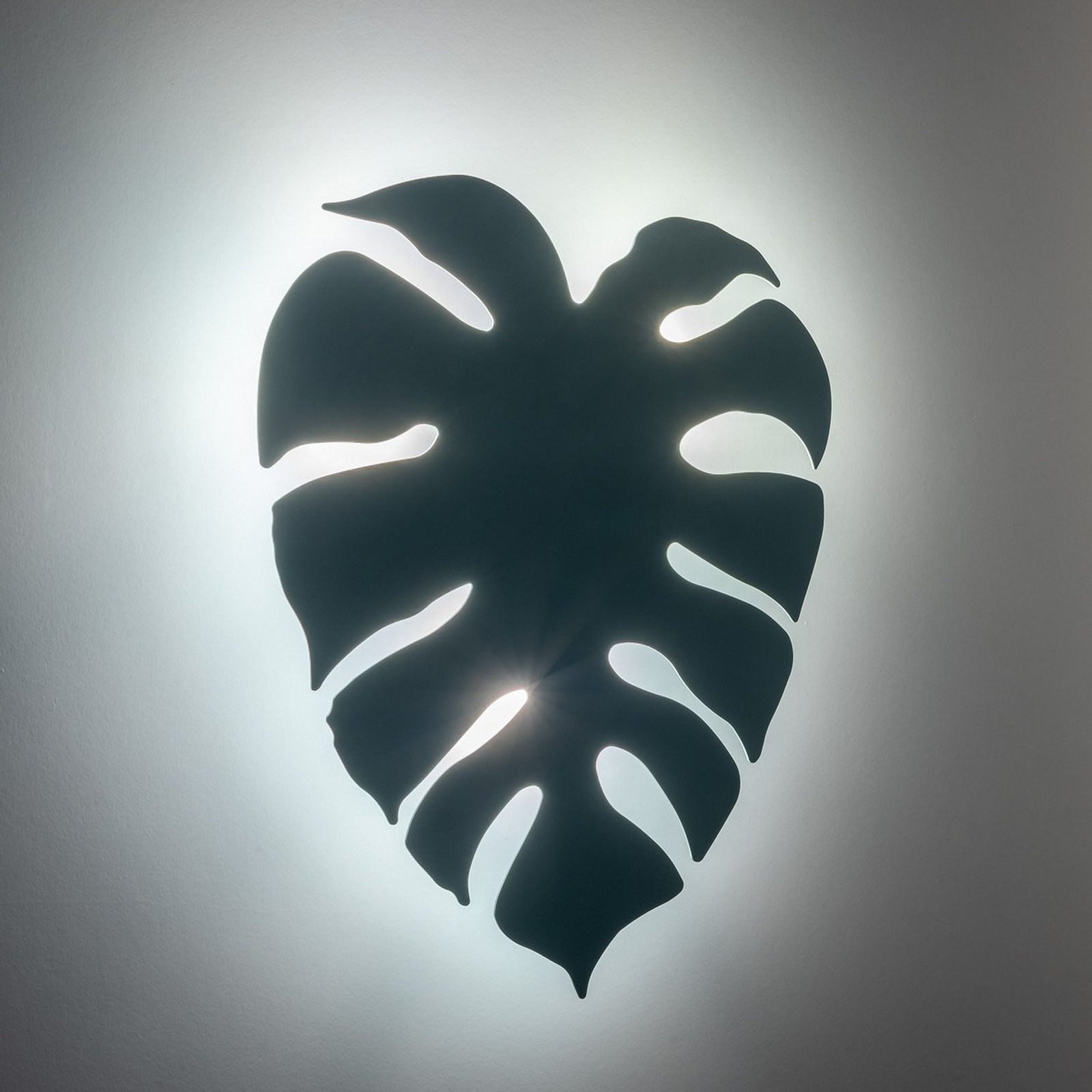 Monstera wall light, leaf shape, 3 x G9, steel, mint green