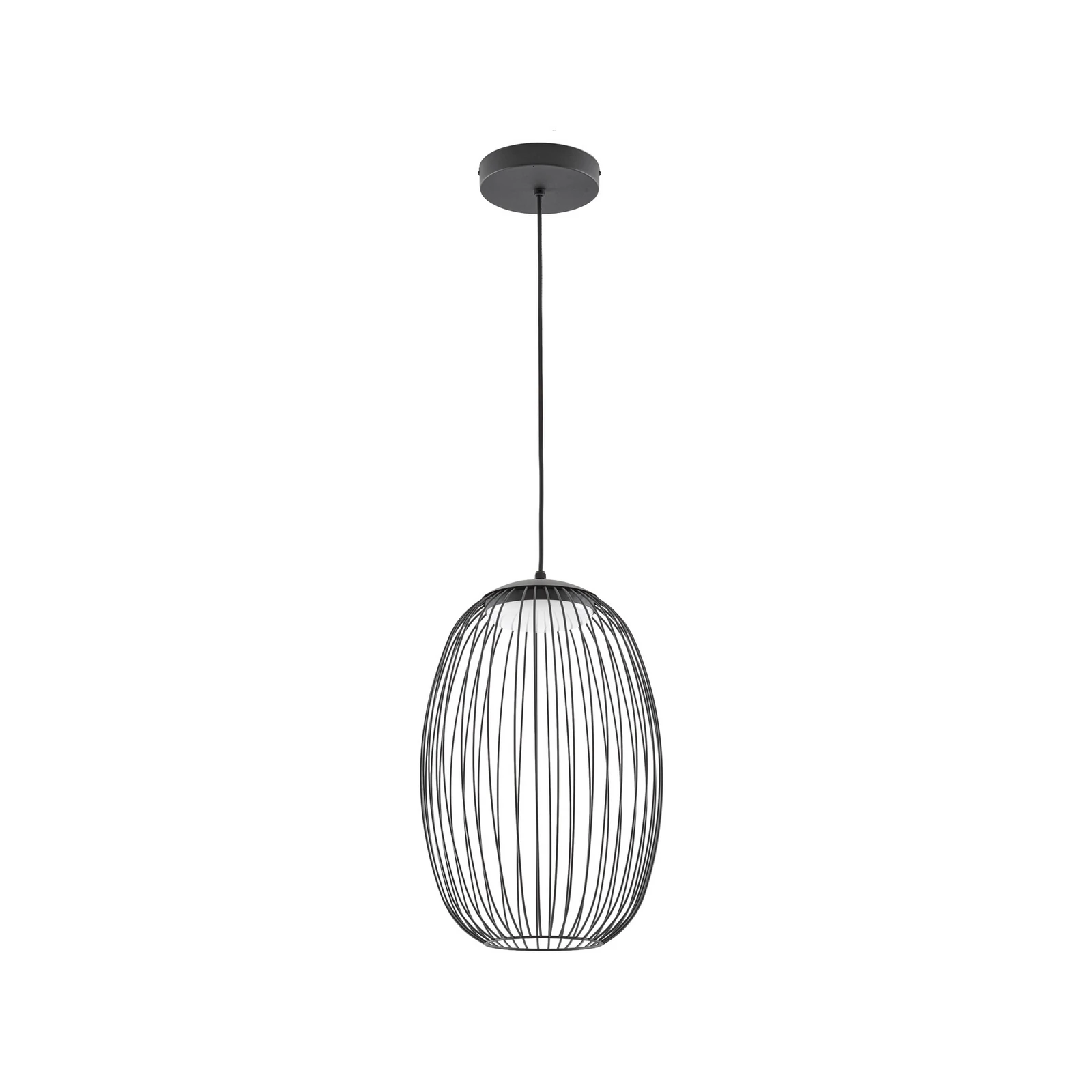 Luminária suspensa de exterior LED Lucande Richi, preta, Ø 35 cm, regulável