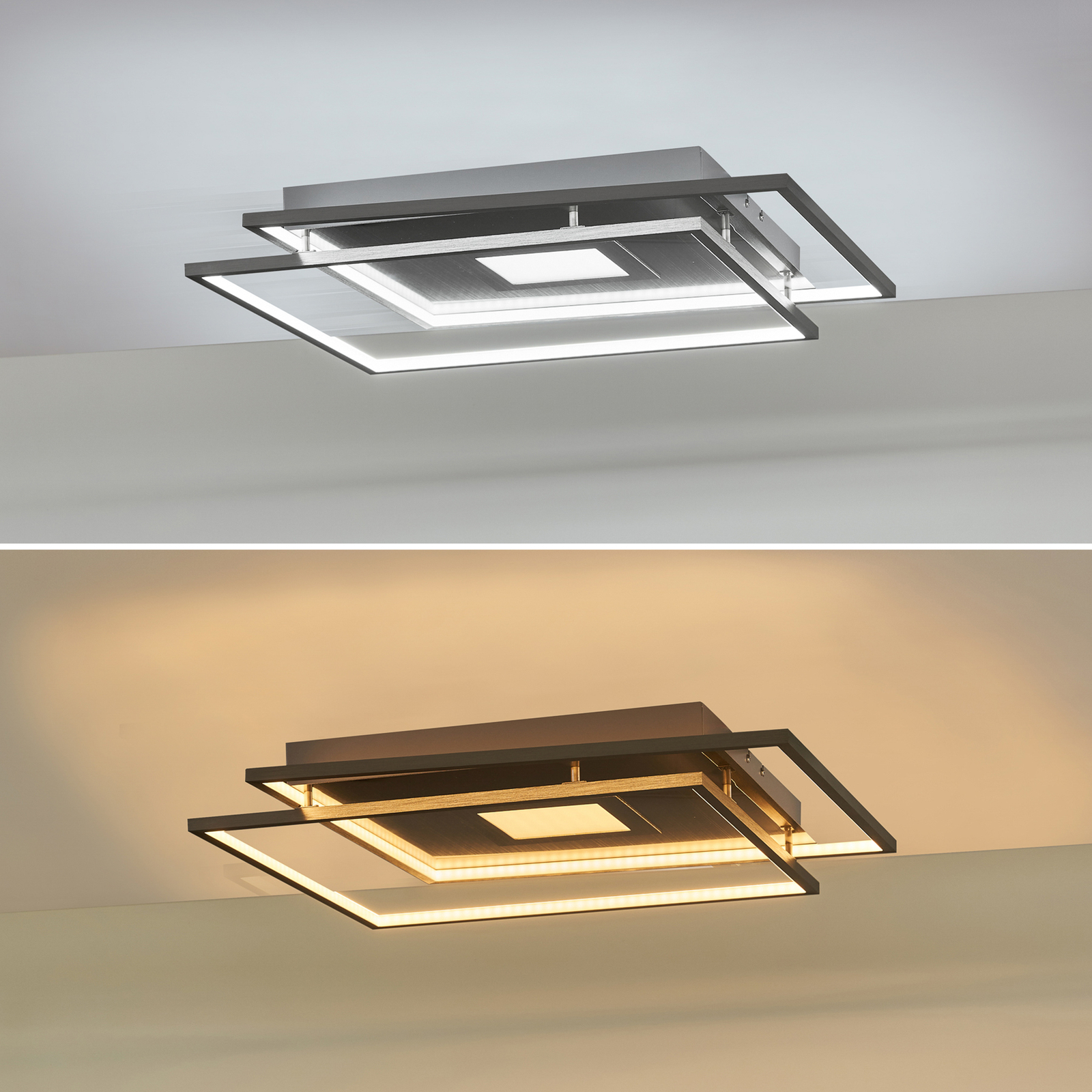 Lucande Jirya LED-Deckenlampe, CCT, silber