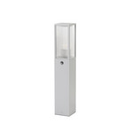 Lampione Peldar, grigio chiaro/scanalato, 80 cm, con sensore - Lindby