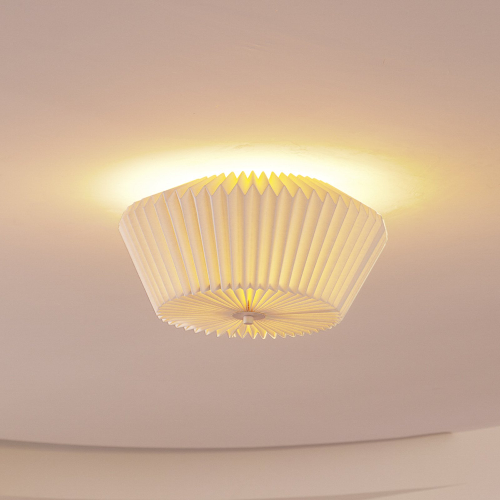 Lindby Magali ceiling light, white, paper, Ø 45 cm, E27