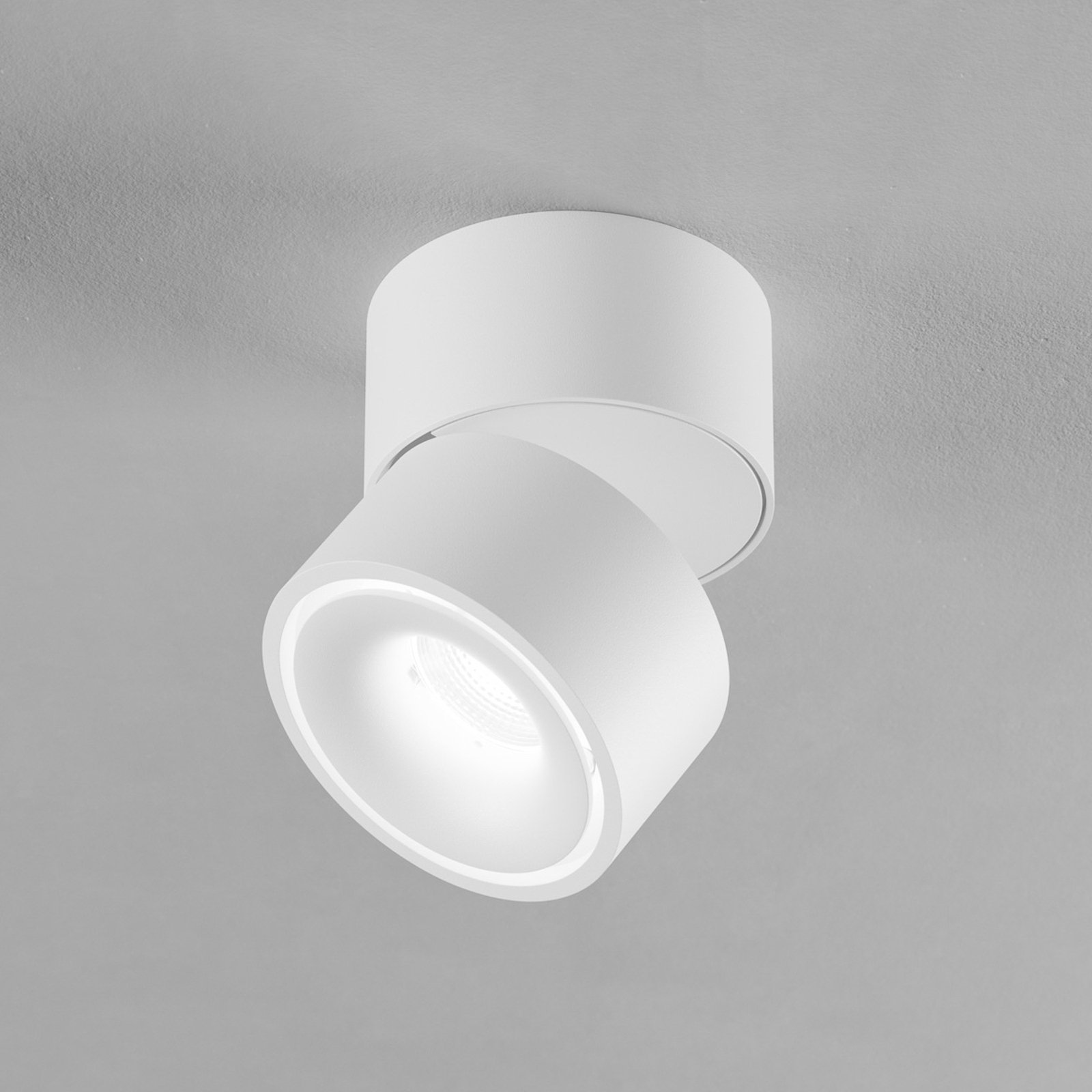 Egger Faretto da soffitto Clippo, bianco/bianco, Ø 10 cm, DALI, DTW