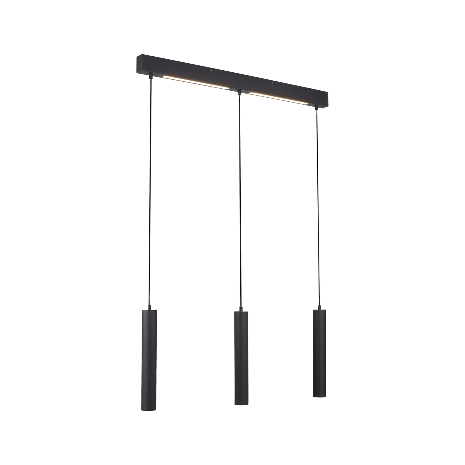 Lampada LED a sospensione DANTE, nera, 3 x GU10, lunghezza 90 cm, metallo