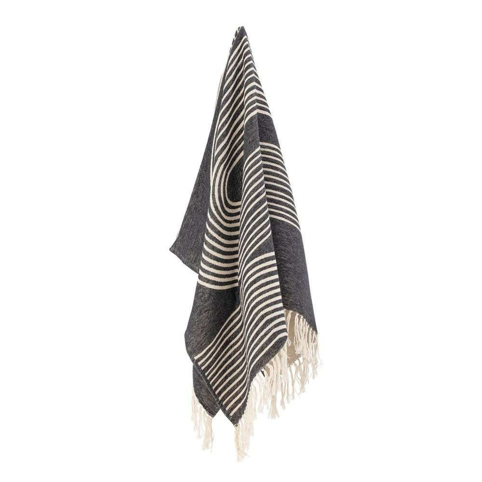 Anek Throw Black/Cotton  - Bloomingville