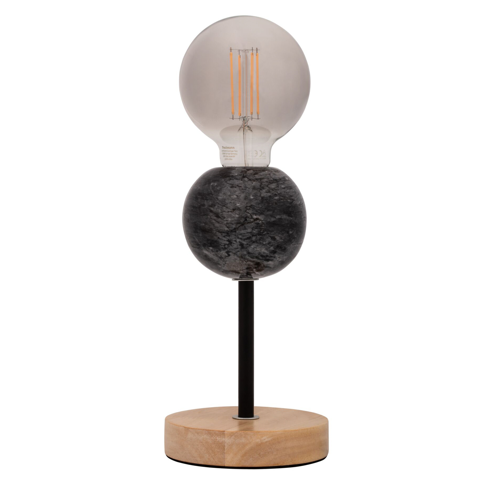 Pauleen Marble Dream table lamp with a wooden base