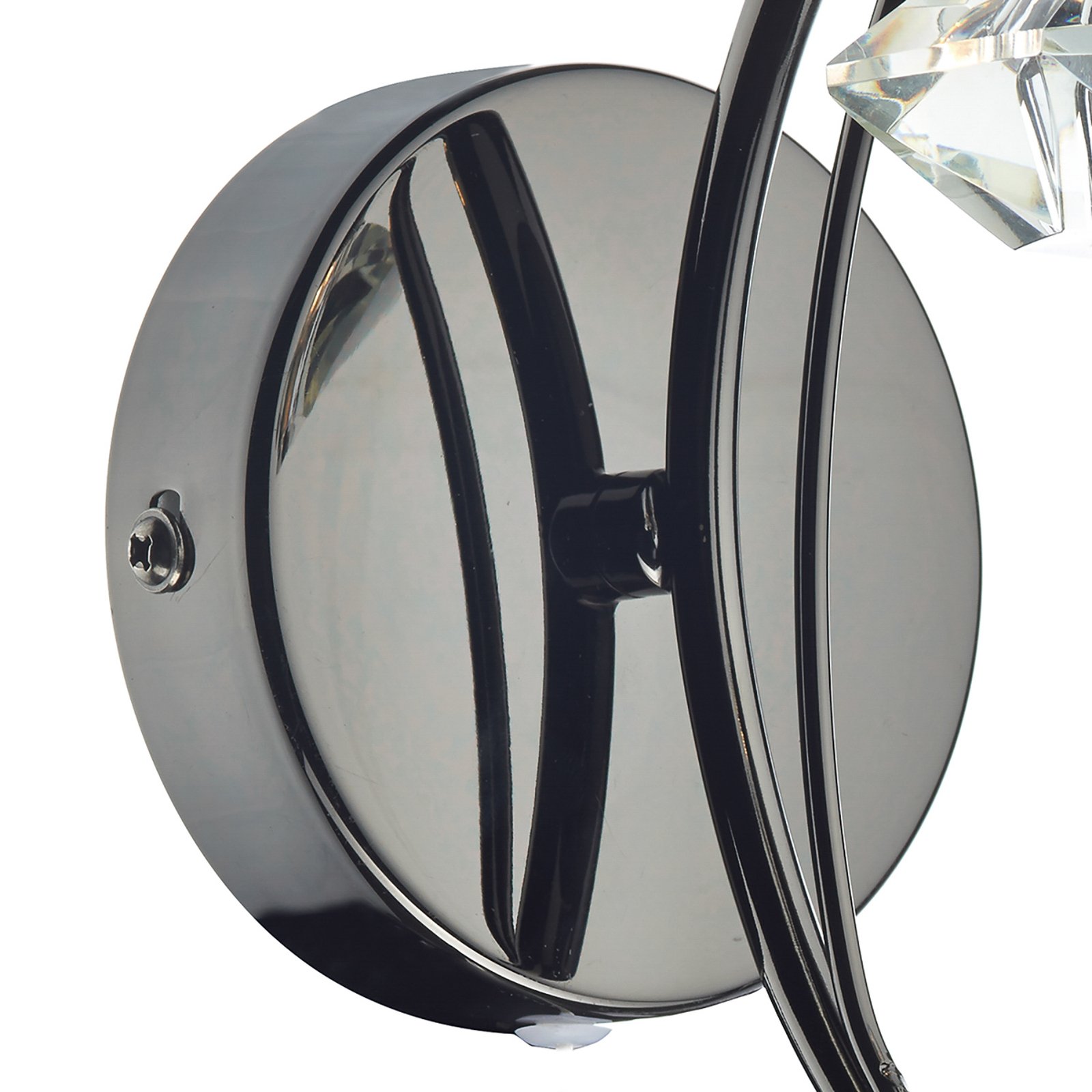 Luther wall light with crystal, black-chrome