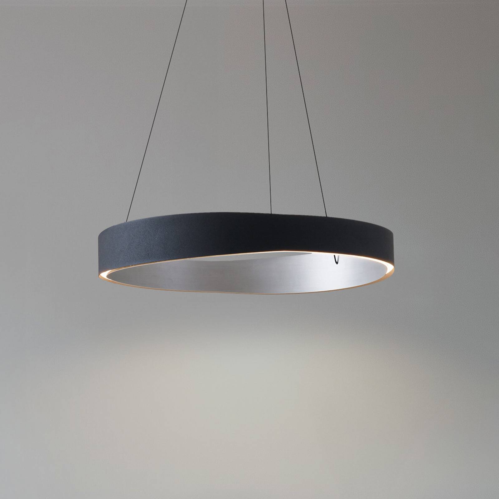 Lucande LED-Hängeleuchte Daelor, schwarz/alu, CCT, dimmbar günstig online kaufen
