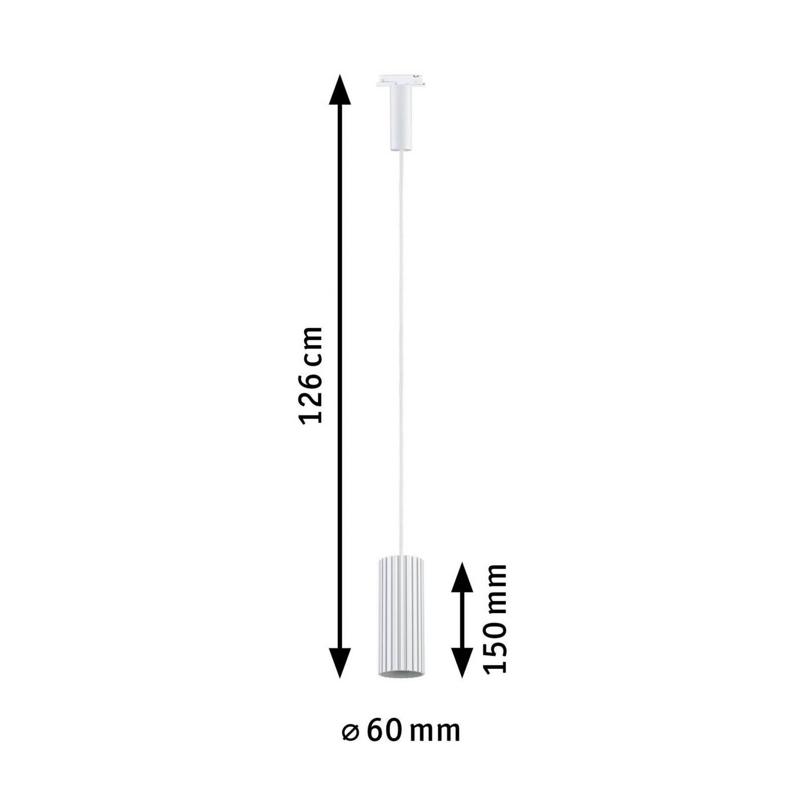 Suspension sur rail Paulmann URail Lirena, blanche, Ø 6 cm, GU10