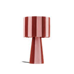 Stolová lampa Suly, červená/ružová, bavlna, výška 40 cm – Lindby