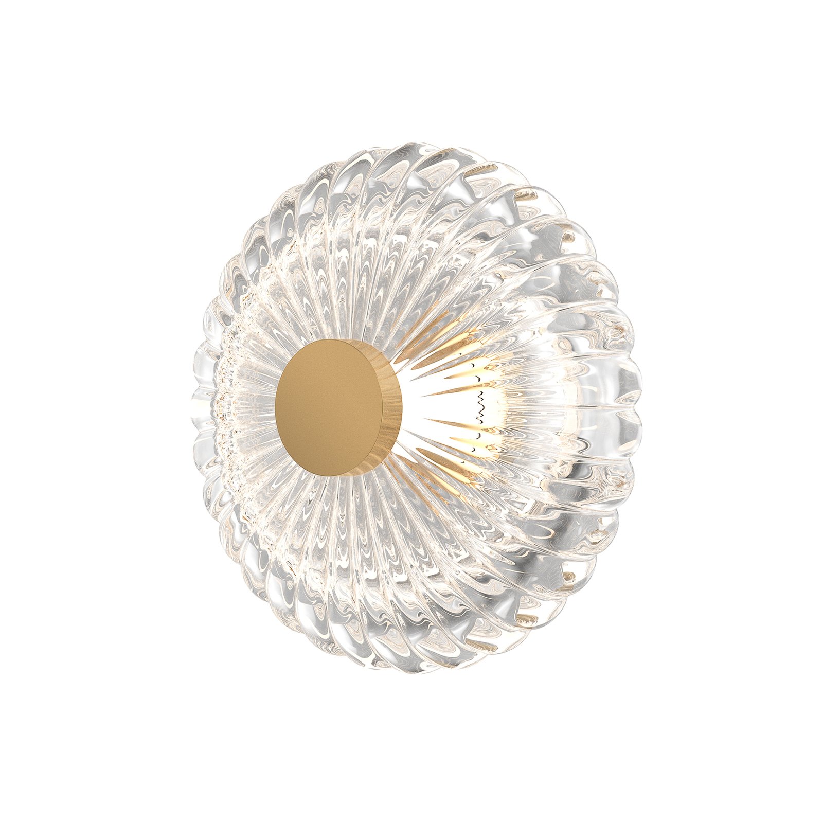 Maytoni LED wall light Amulet, round, Ø 18 cm, clear / gold