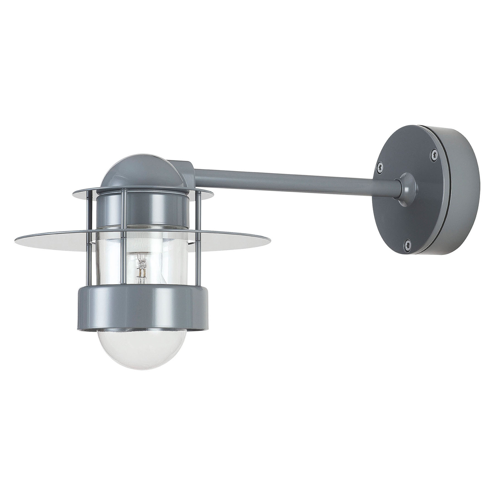 Louis Poulsen Albertslund wall lamp 51.5 cm grey, aluminium, glass, E27, 100 W, energy efficiency: A++, H: 22 cm