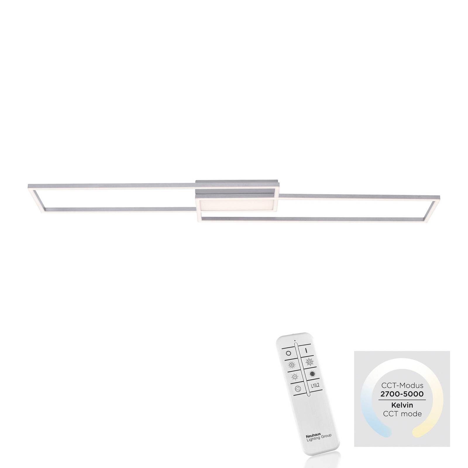 Lampa sufitowa LED Asmin, CCT, stal, 109,5x25,7cm