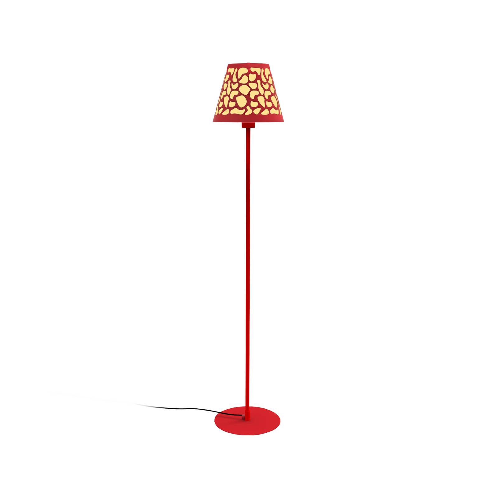 Aluminor Nihoa gulvlampe med hullmønster rød/gul