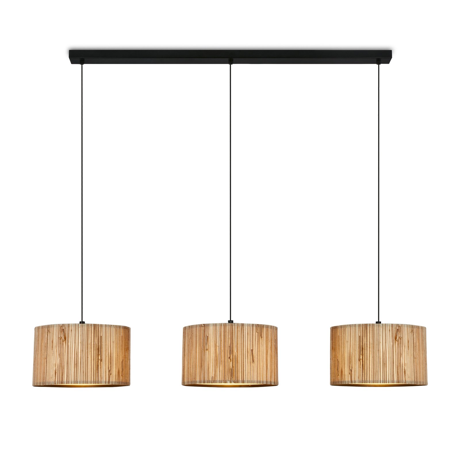 Hanglamp Slama, 3-lamps, natuurlijke kleur, zeegras