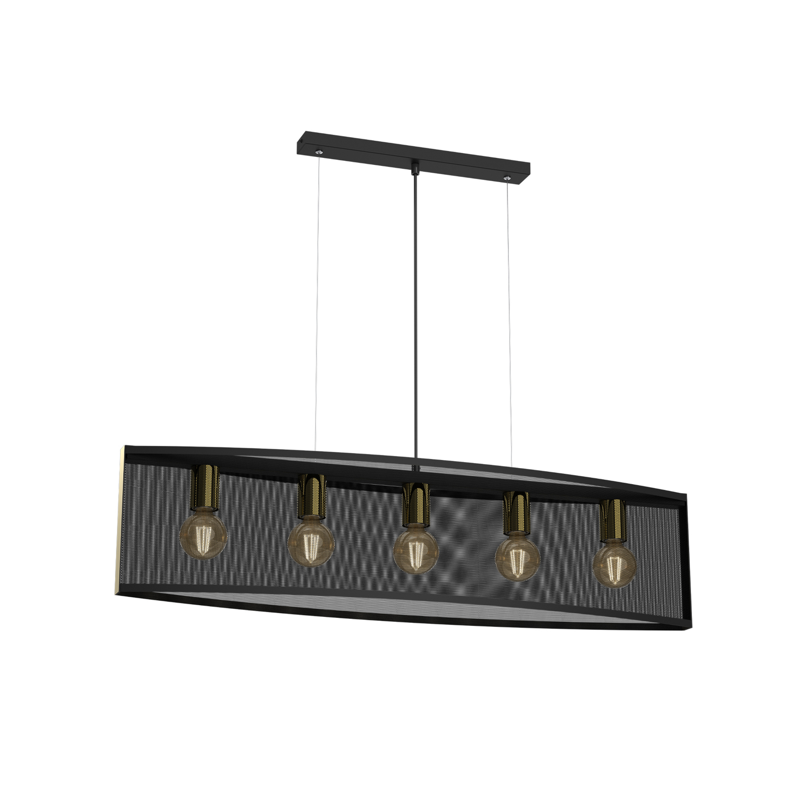 Colgante Lavinia tiras doradas 1 pantalla 5 luces
