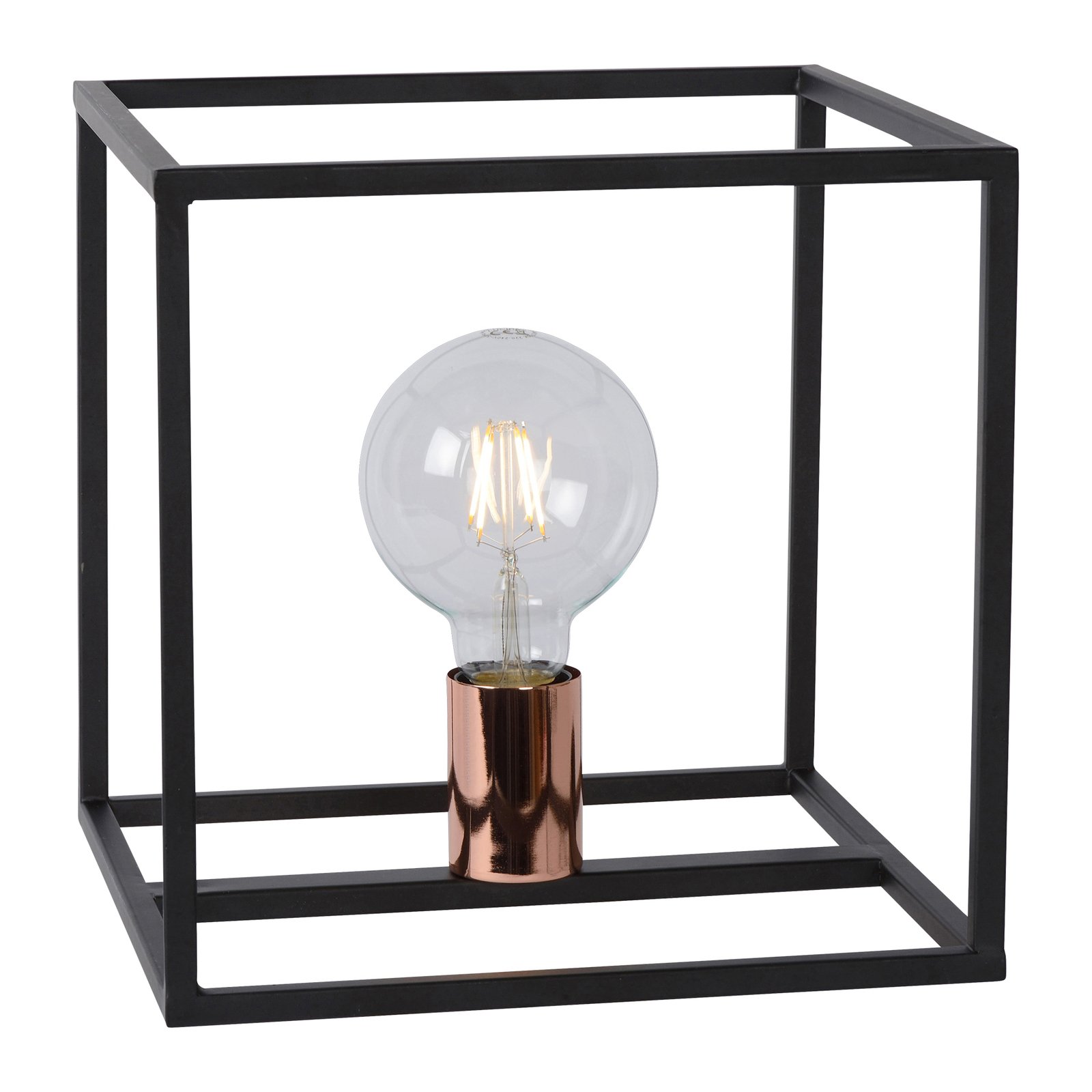 Arthur table lamp with metal frame, black