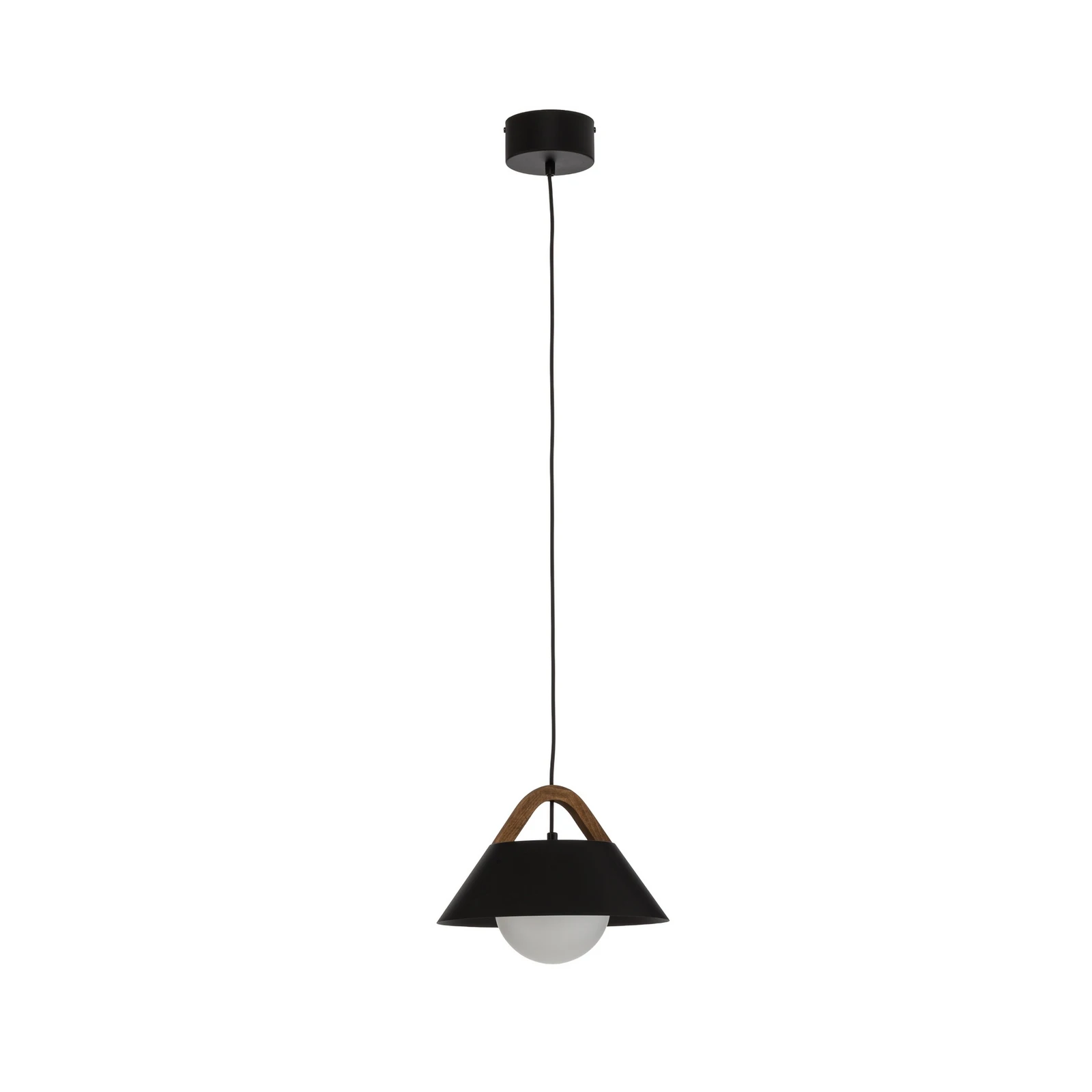 Hängeleuchte Funda, schwarz, Ø 30 cm, 1-flammig, Metall/Glas