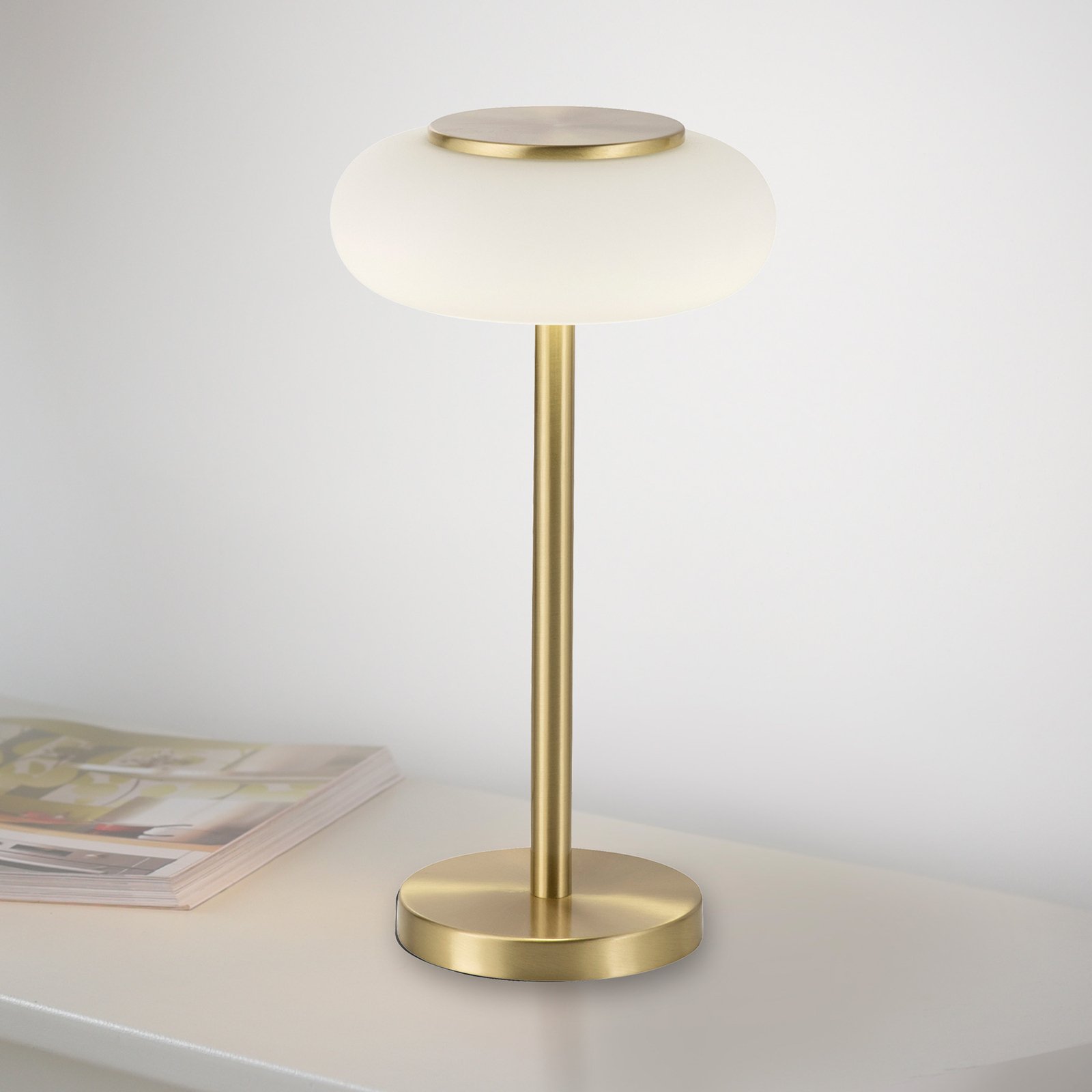 Paul Neuhaus Q-ETIENNE lampa stołowa LED, mosiądz