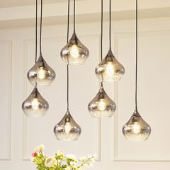 Lucande lámpara colgante Jarven, 7 luces, negro, cristal