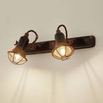 C1676/1 wall lamp with basket, 2-bulb, black