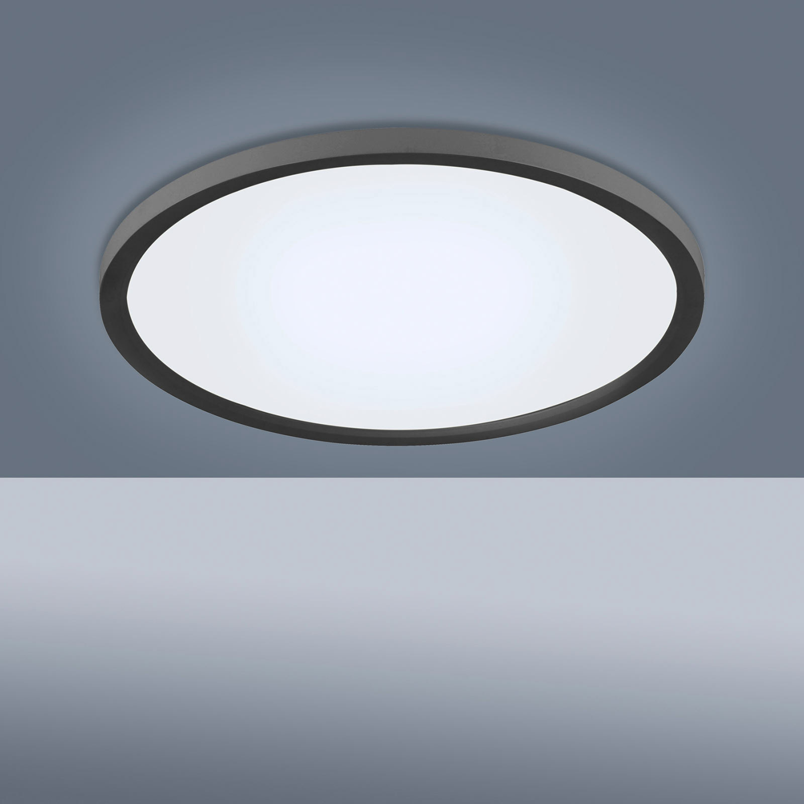 LED plafondlamp Flat CCT, Ø 40 cm, zwart