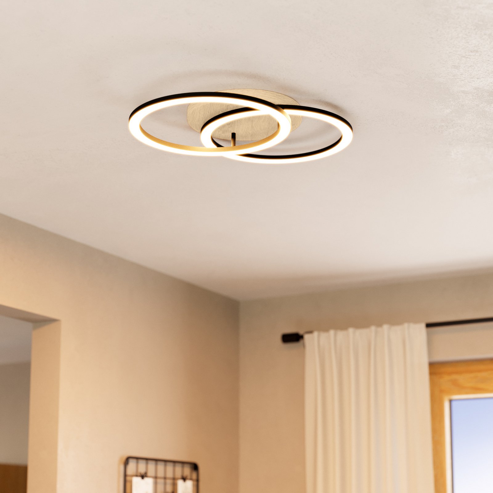 EGLO connect viedā LED griestu lampa Lomaltas-Z, 58 cm, 4400 lm