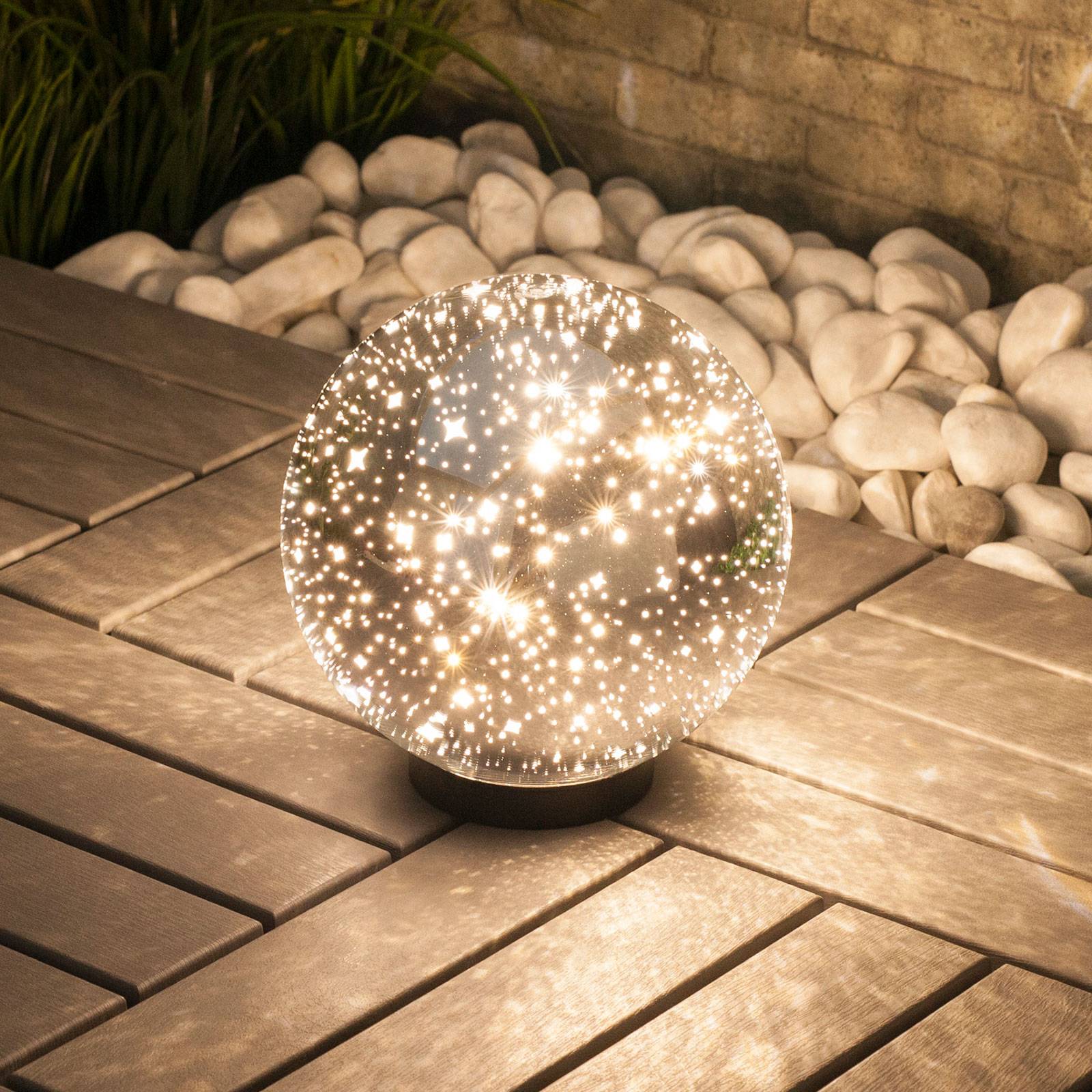 LED-dekolampe Kamui lindby sfera di vetro luce Ø 25 cm ip44 GIARDINO TERRAZZO GLITTER 
