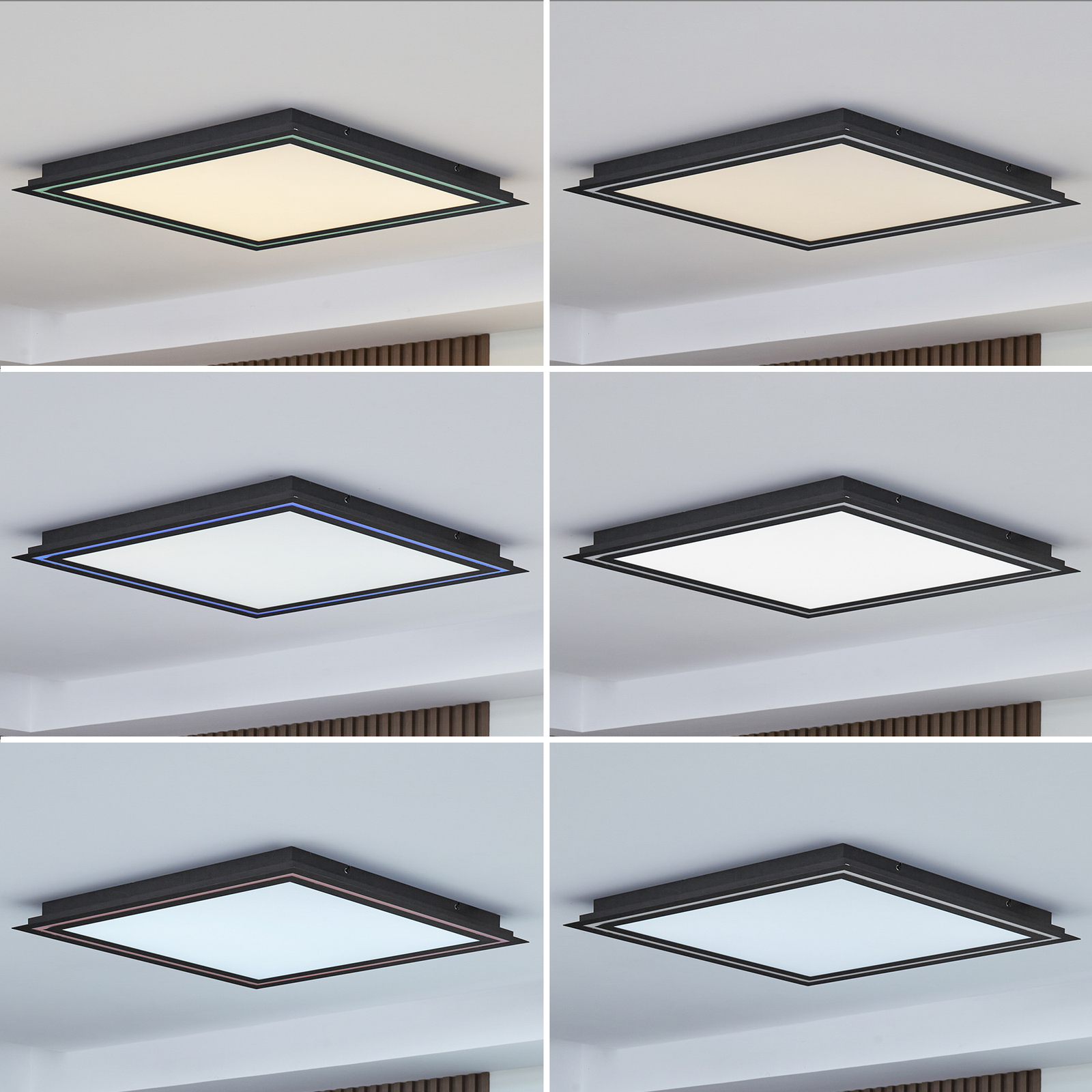 Lucande Leicy LED-Deckenlampe RGBW schwarz 64cm