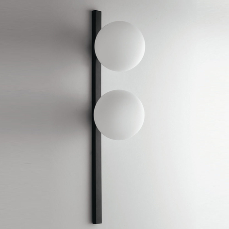 Applique Pluto en noir et blanc, à 2 lampes
