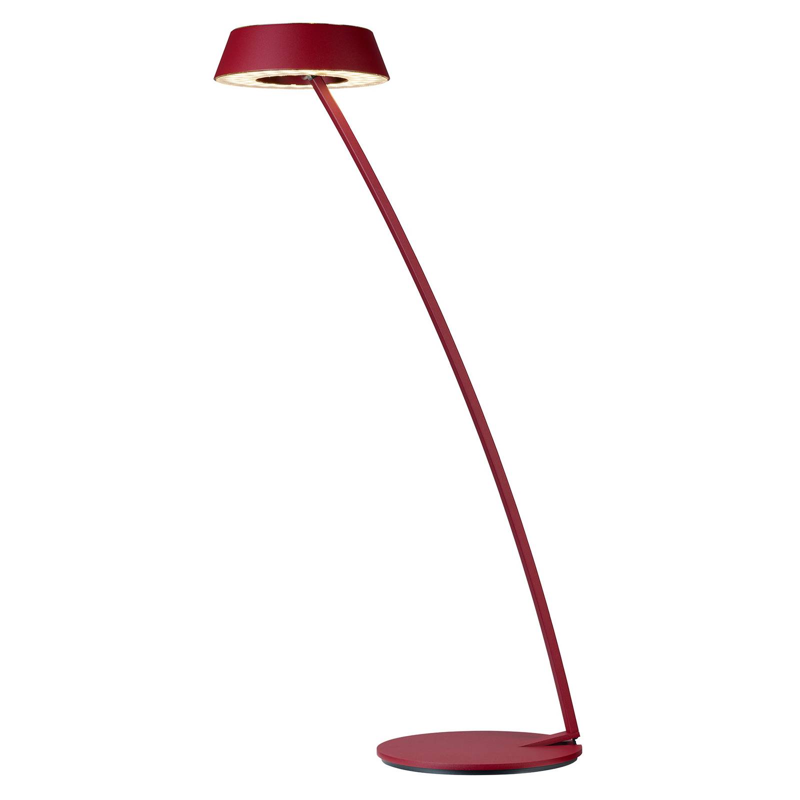 oligo - oligo glance lampa sto?owa wygi?ta czerwona matowa, do salonu / jadalni, metal, akryl, 24.5w, wys. 77.5 cm
