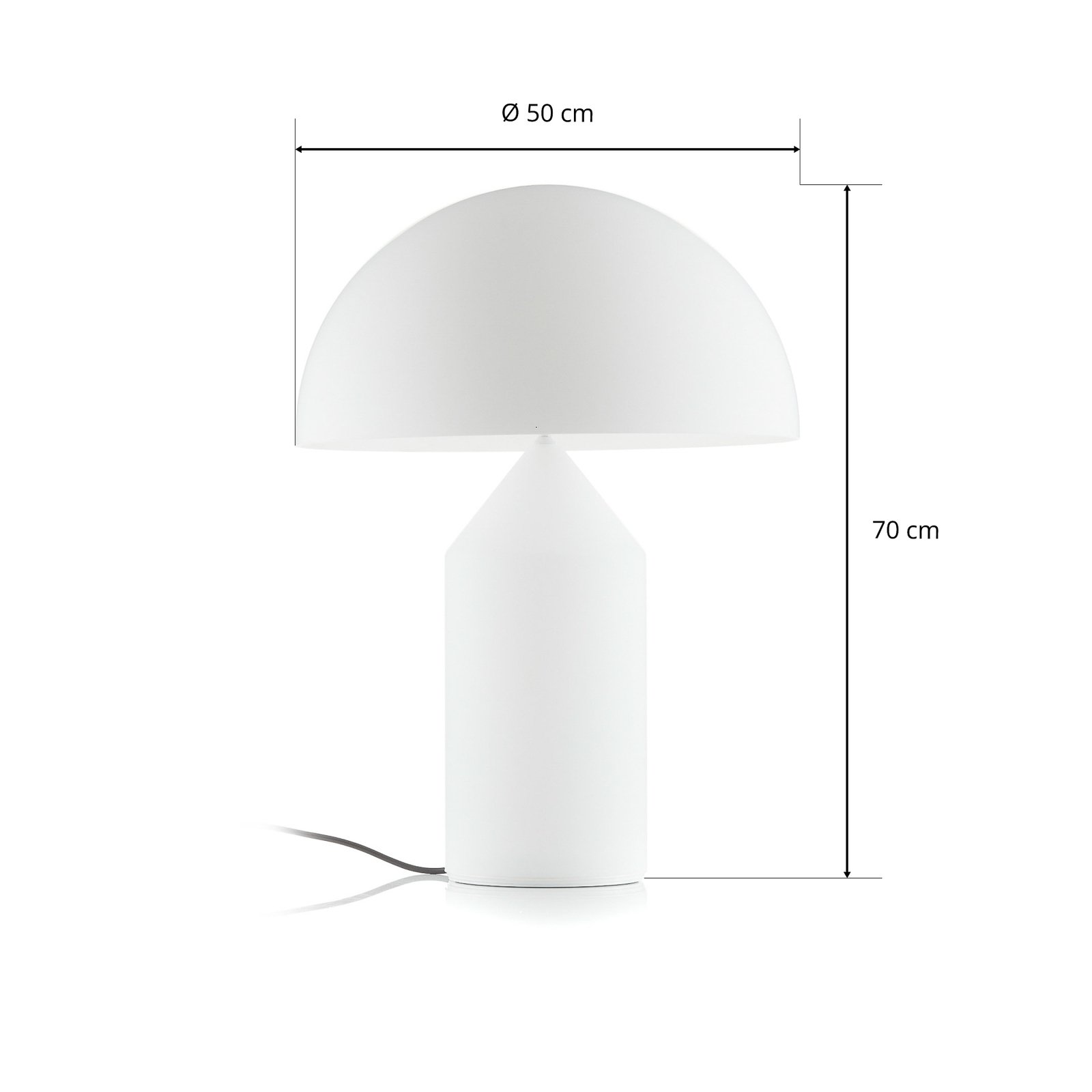 Oluce Atollo - Namizna svetilka iz muranskega stekla, 70 cm