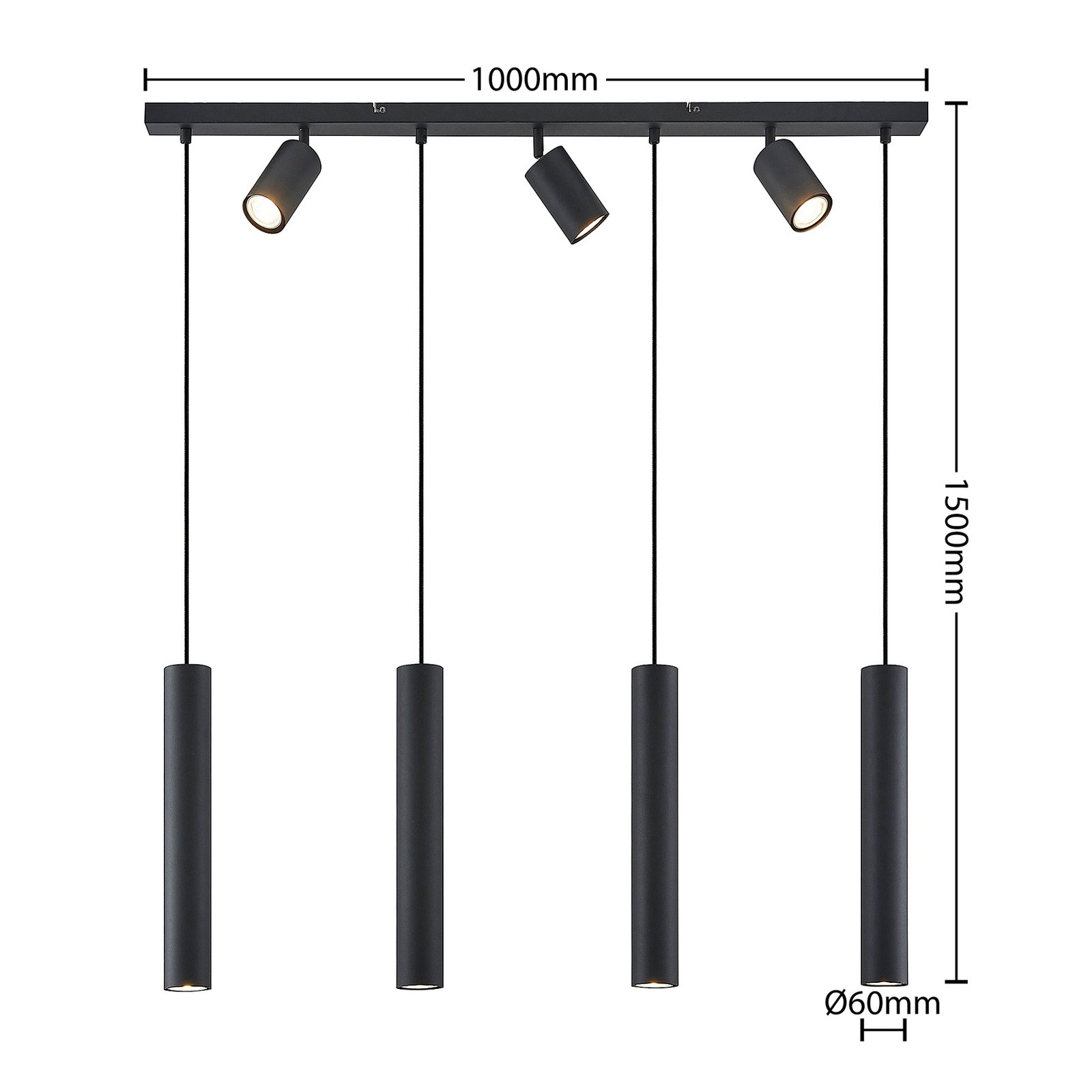 Sanad Lámpara Colgante L100 Sand Black - Lindby
