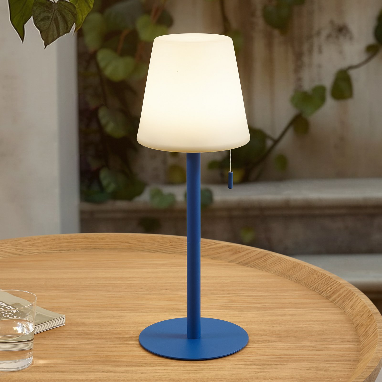 Candeeiro recarregável Lindby LED Azalea azul alumínio CCT regulável em