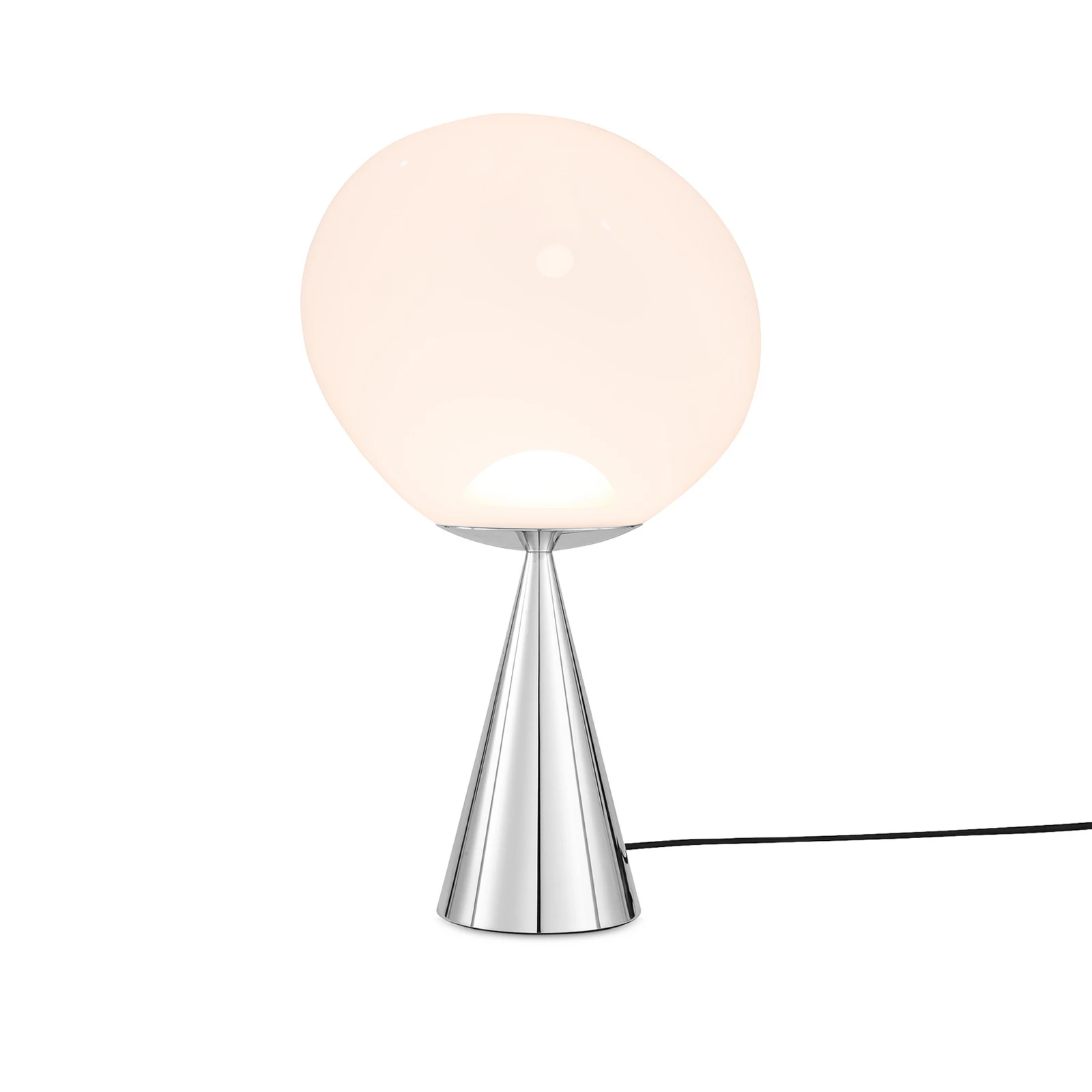 Tom Dixon LED galda lampa Melt Cone Fat, opāls/sudrabs, 47 cm