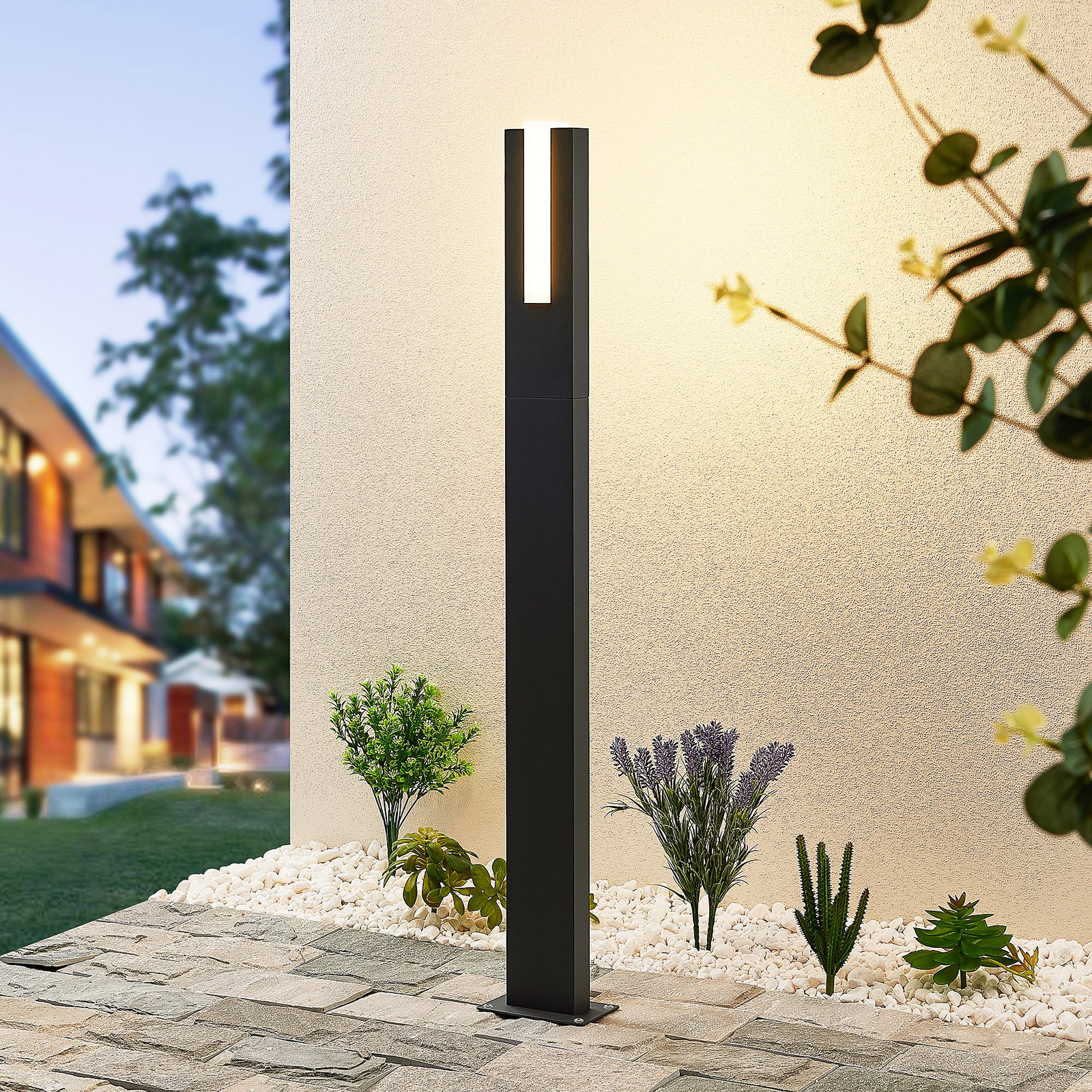 Lucande Virgalia bolardo luminoso LED, 100 cm