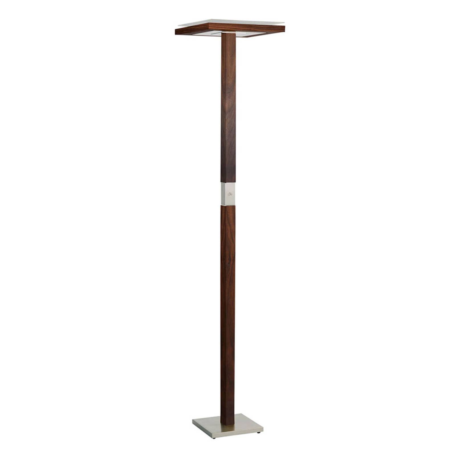 HerzBlut Wooden Uplighter Floor Lamp - Living / Dining Room - dimmable - Brown